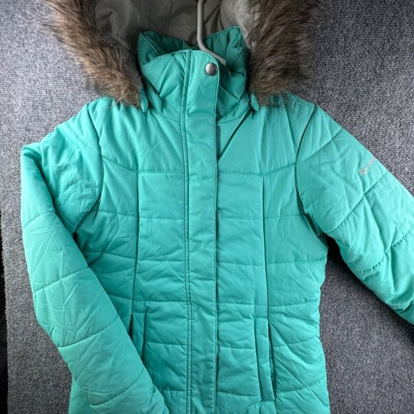 Columbia Women Small Blue Parka Winter Jacket Puffer W/ Pockets Omni-shield - Picture 1 of 16